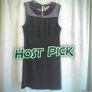 ♥HP♥ Sweet black dress with charming collar NWOT